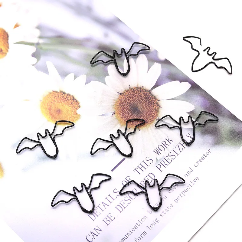 30 graffette per pipistrelli neri, graffette in metallo, forniture di cancelleria per ufficio, classificazione della carta, graffette, materiale scolastico