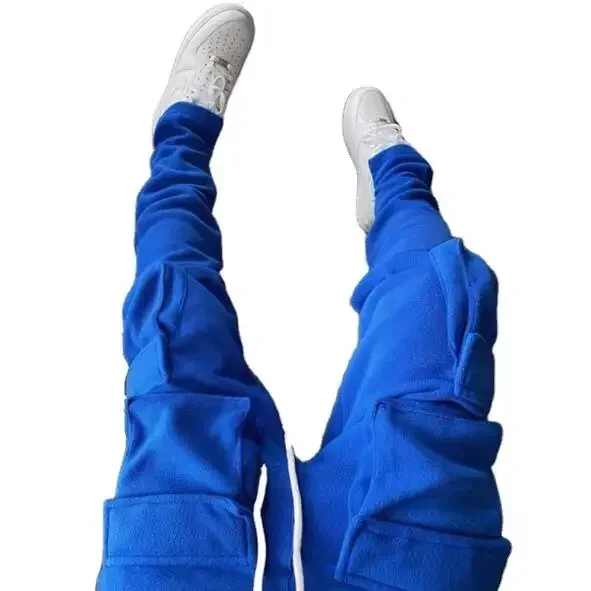 2024 Spring Winter Streetwear Men\'s Cargo Pants Pockets Sweat Pants Casual Trousers Mens Jogging Pants Sweatpants