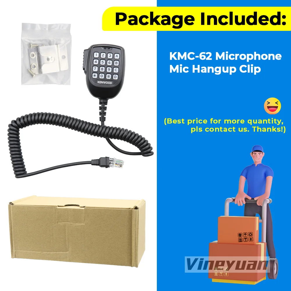 KMC-62 RJ45 8 Pin 16 keypad Walkie Talkie Microphone for KENWOOD