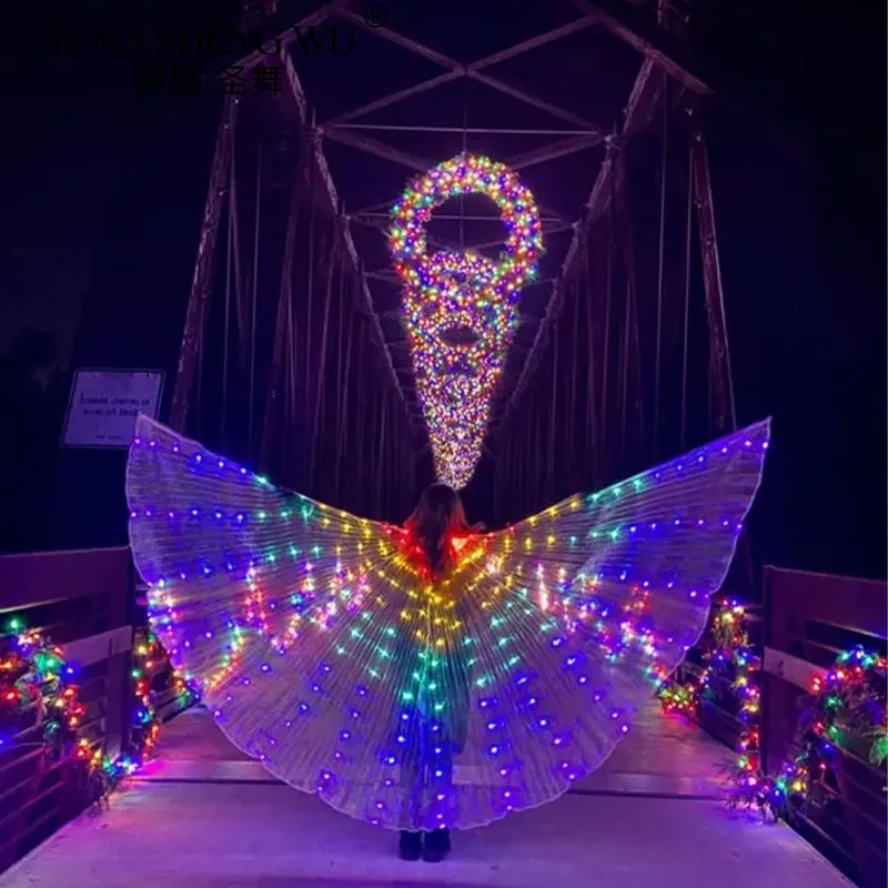 

Elf LED Luminous Butterfly Wings Back Decoration Children Adult Golden Wings Fluorescent Cloak Stage Performance Prop Clothing