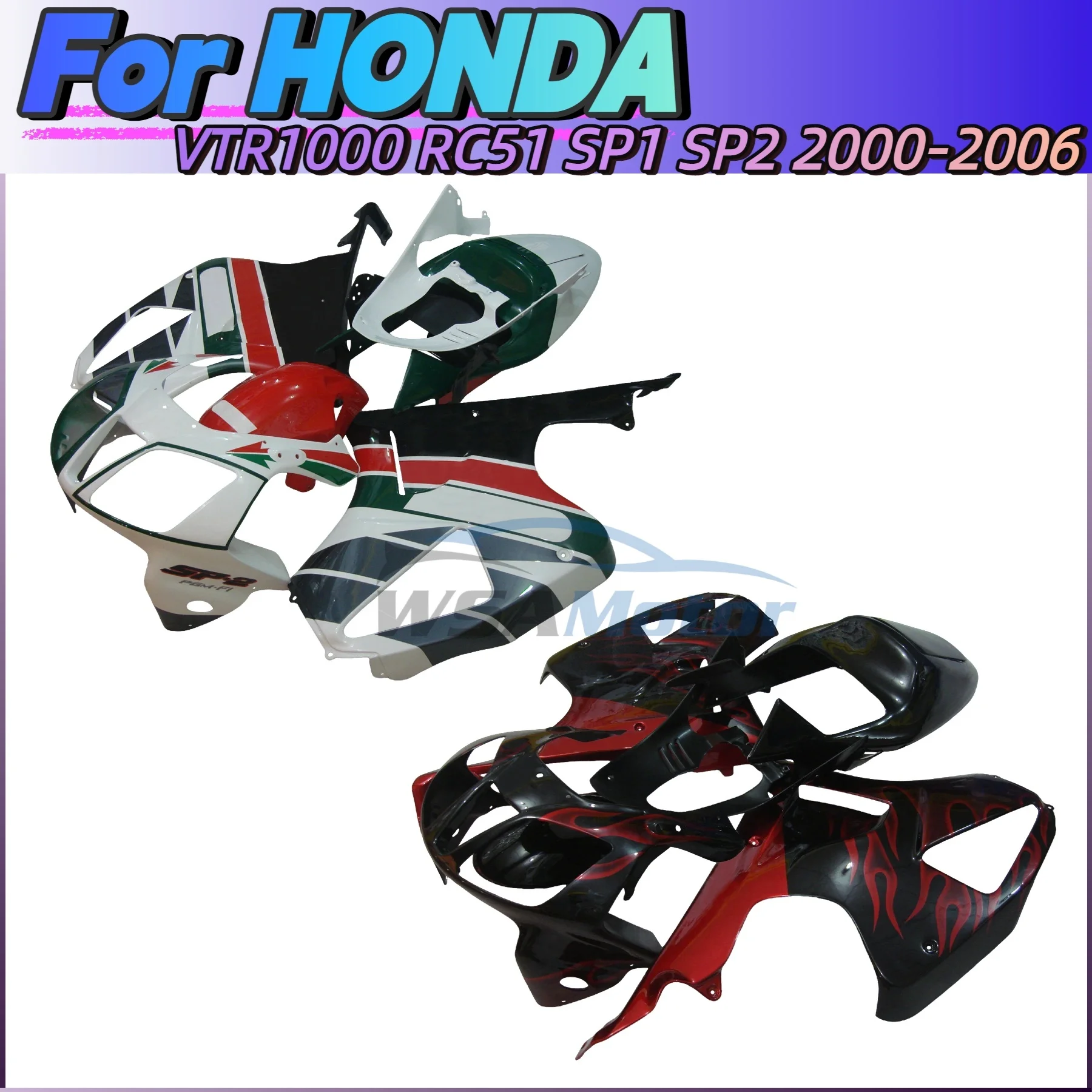 

For Honda VTR1000 SP1 SP2 RC51 00-07 VTR 1000 2000 2001 2002 2003 2004 2005 2006 Silver ABS Motorcycle Fairing