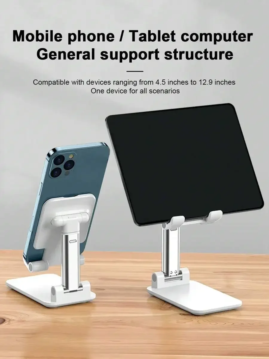 

Foldable Adjustable Phone And Tablet Stand Universal Desktop Holder For Devices 4.5 To 12.9 Inches