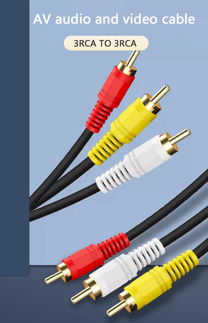 3 RCA auf 3 RCA Verbund Audio Video AV Kabel Kabel Stecker auf Stecker Verbinden TV DVD Kameras Heißer Verkauf – Detail 1