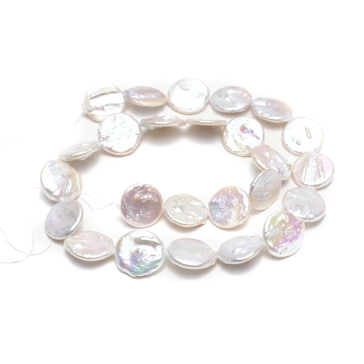 

Natural Freshwater Pearls 15x16mm 4A White Round Buttons Baroque Pearl Bead Jewelry Make Gift DIY Necklace Bracelet Accessories