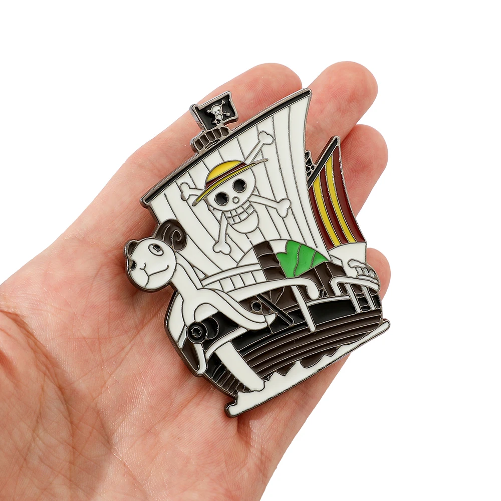 1 Pc Anime Pirate Ship Going Merry Brooch  Cartoon Enamel Pin Metal Badge Jewelry Backpack Clothing Accessories Gift