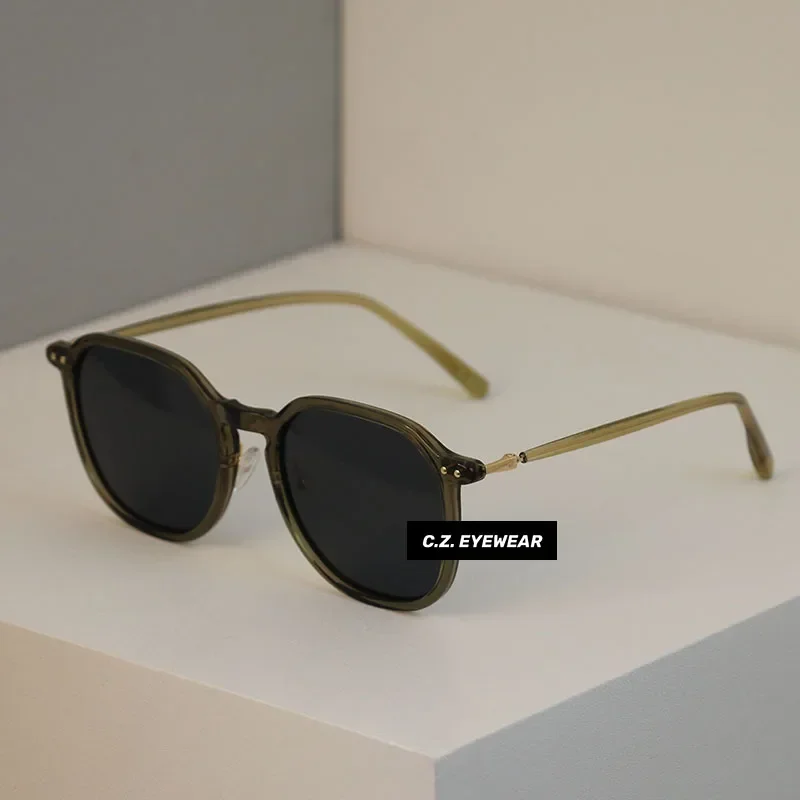 Korean version of large square frame sunglasses caramel big face ny-ny- magic for women polarizi