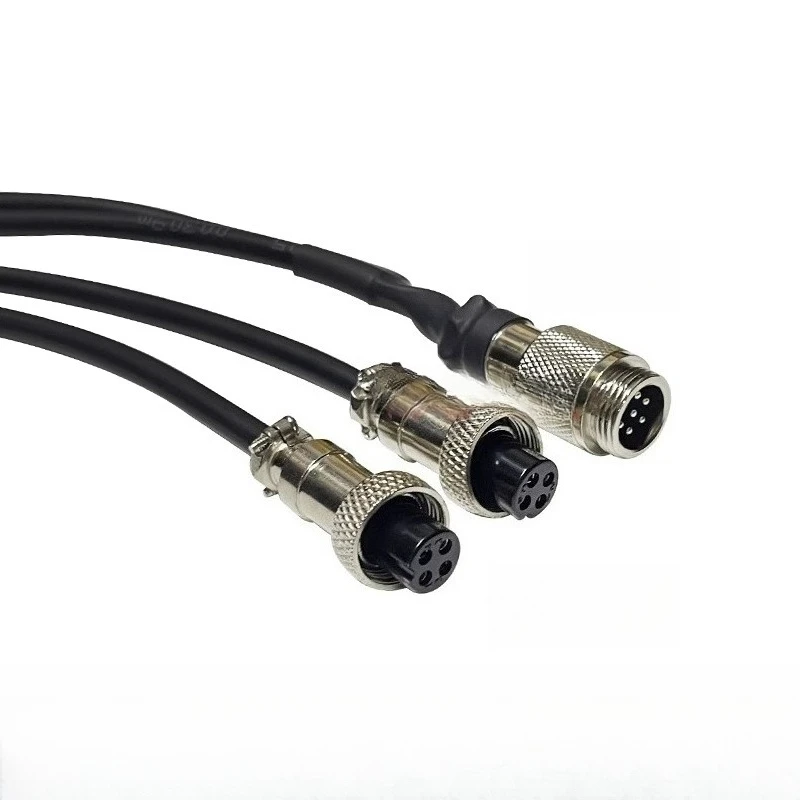 2 3 4 5 6 Pin GX12 Connector Cable Aviation Plug M12 Y-type Wire Splitter 1 to 2 Male to Female to Female Signal Wire Adpater