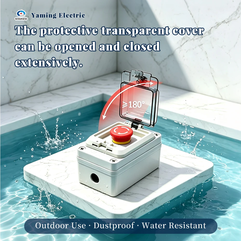 M22 Im Freien Wasserdichte IP67 Push Button Switch Box Notfall Stop Control Verteilung Rot 10A Schraube Installation – Detail 16