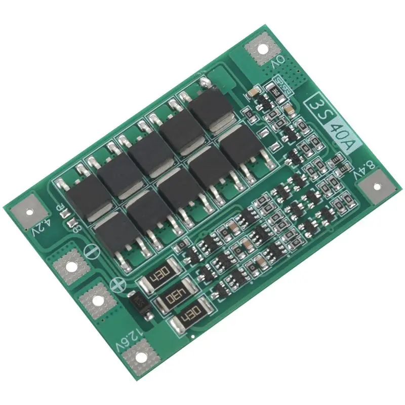

Плата защиты аккумулятора BMS PCM 8X 3S 40A для шуруповерта 12В Li-ion 18650 с балансировкой