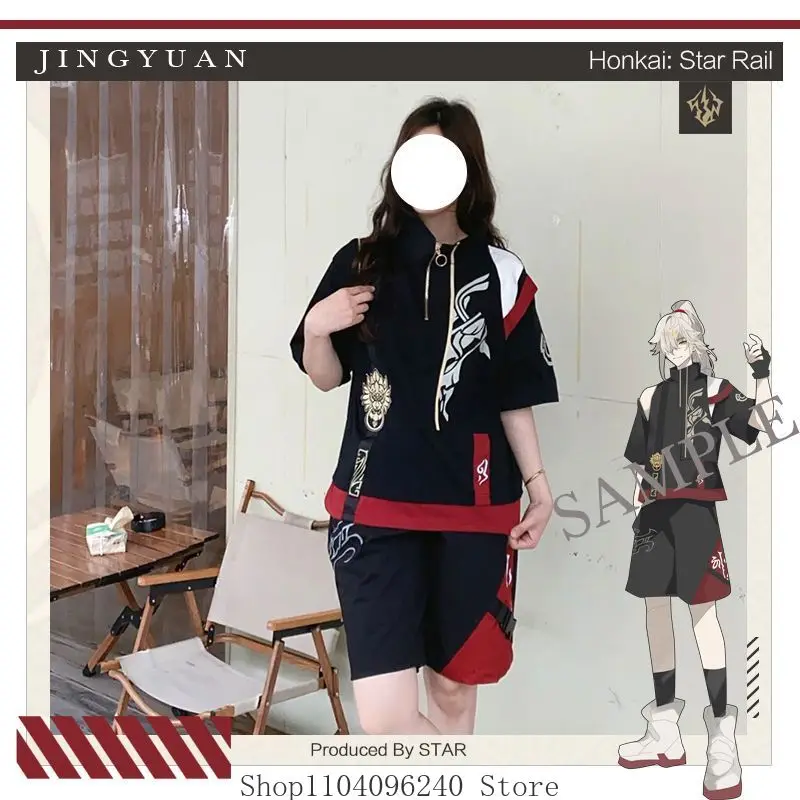 

Honkai: Star Rail jing yuan Anime Cosplay T-shirt shorts Costume Uniform Anime Clothe Halloween Costumes For Women Man