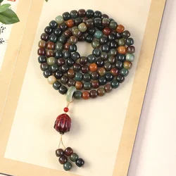 Natural Dunhuang Colored Bodhi Roots with 108 High Throw Men Women Necked Prayer Beads Original Design Bracelet for Car Hanging