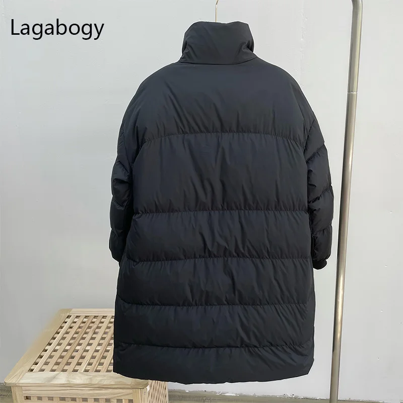 

White Women 90% 2023 Duck Down Winter Jacket Female Stand Collar Thick Warm Parkas Ladies Loose Zipper Snow Puffer Coat