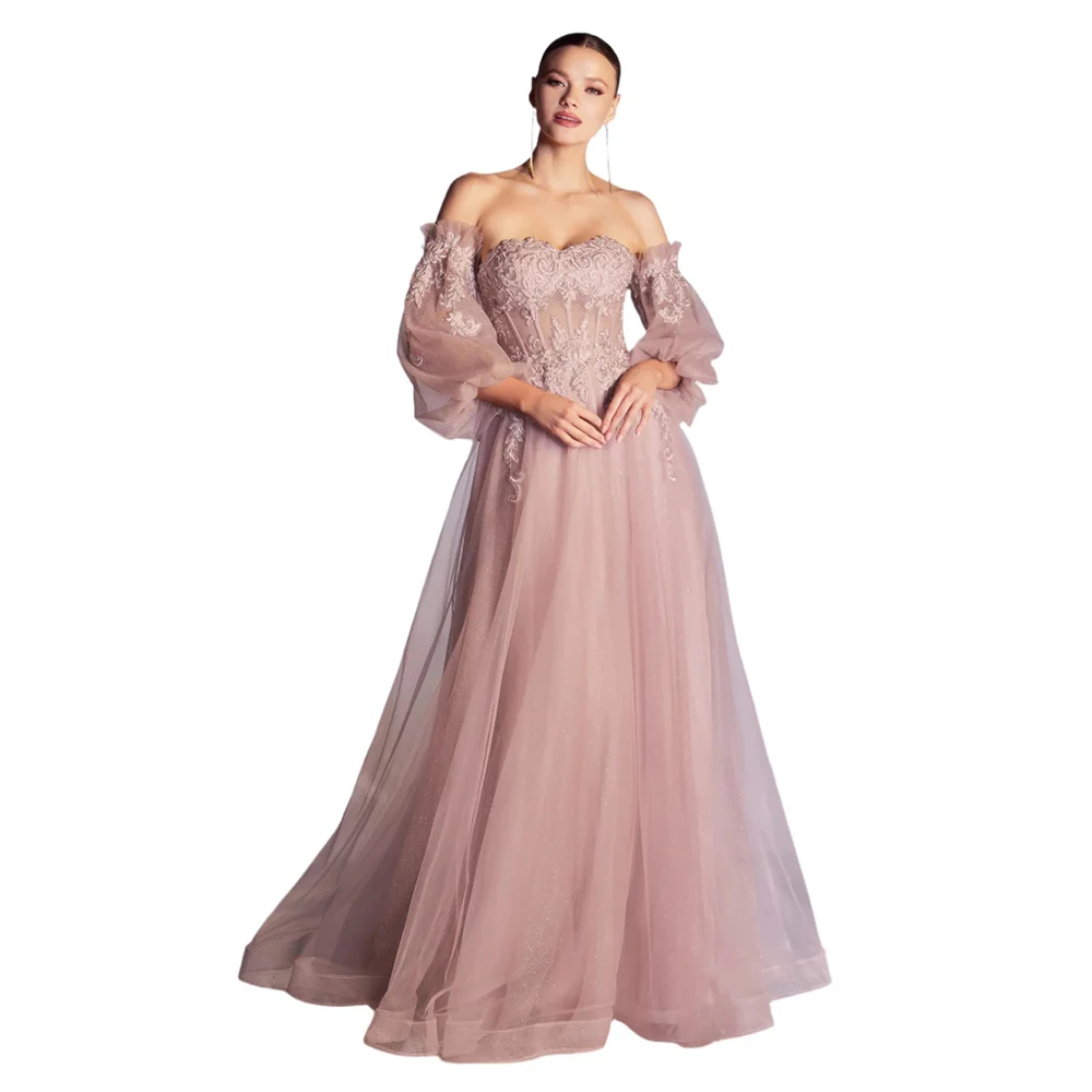 

DRESS FORU Elegant Classic Evening Dress Tulle for Floor-Length Sweetheart Prom Dress Embroidery Robes De Soirée Customized