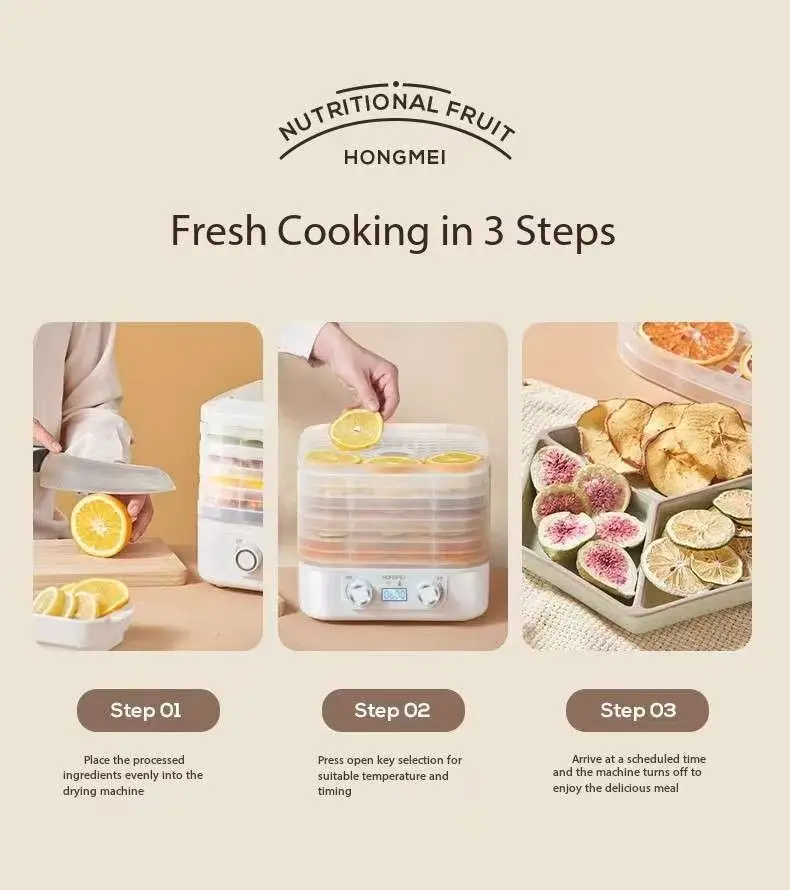 آلة تجفيف الطعام، وجبات خفيفة للحيوانات الأليفة، الفواكه والخضروات، آلة تجفيف الهواء، طعام منزلي صغير #4