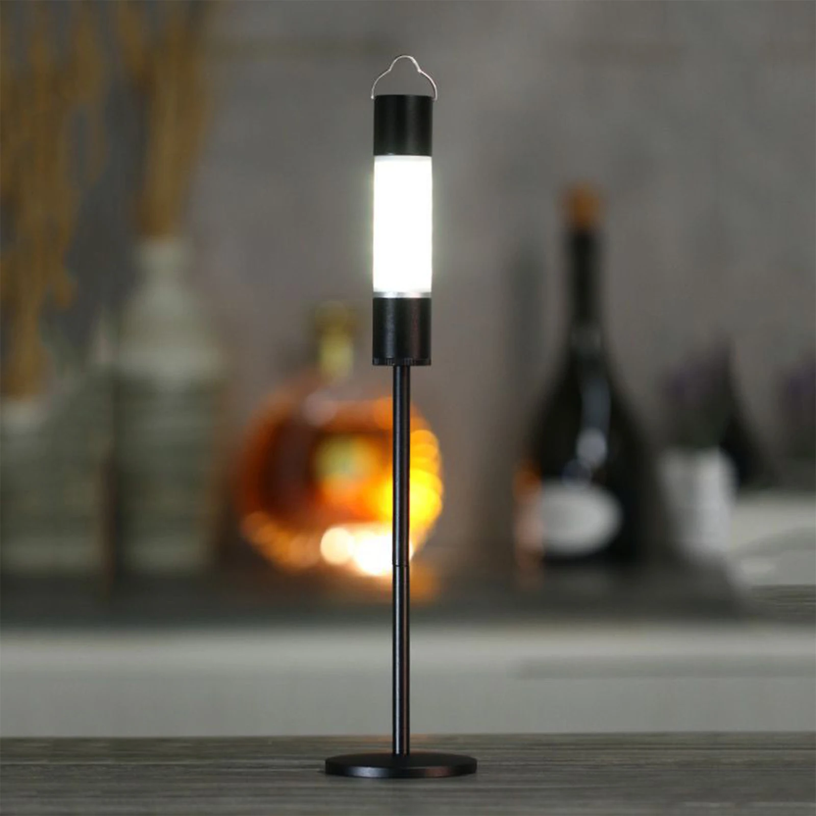 حامل ضوء التخييم سبائك الألومنيوم المحمولة سطح المكتب حامل مصباح فانوس خارجي قوس للتخييم في الهواء الطلق #3