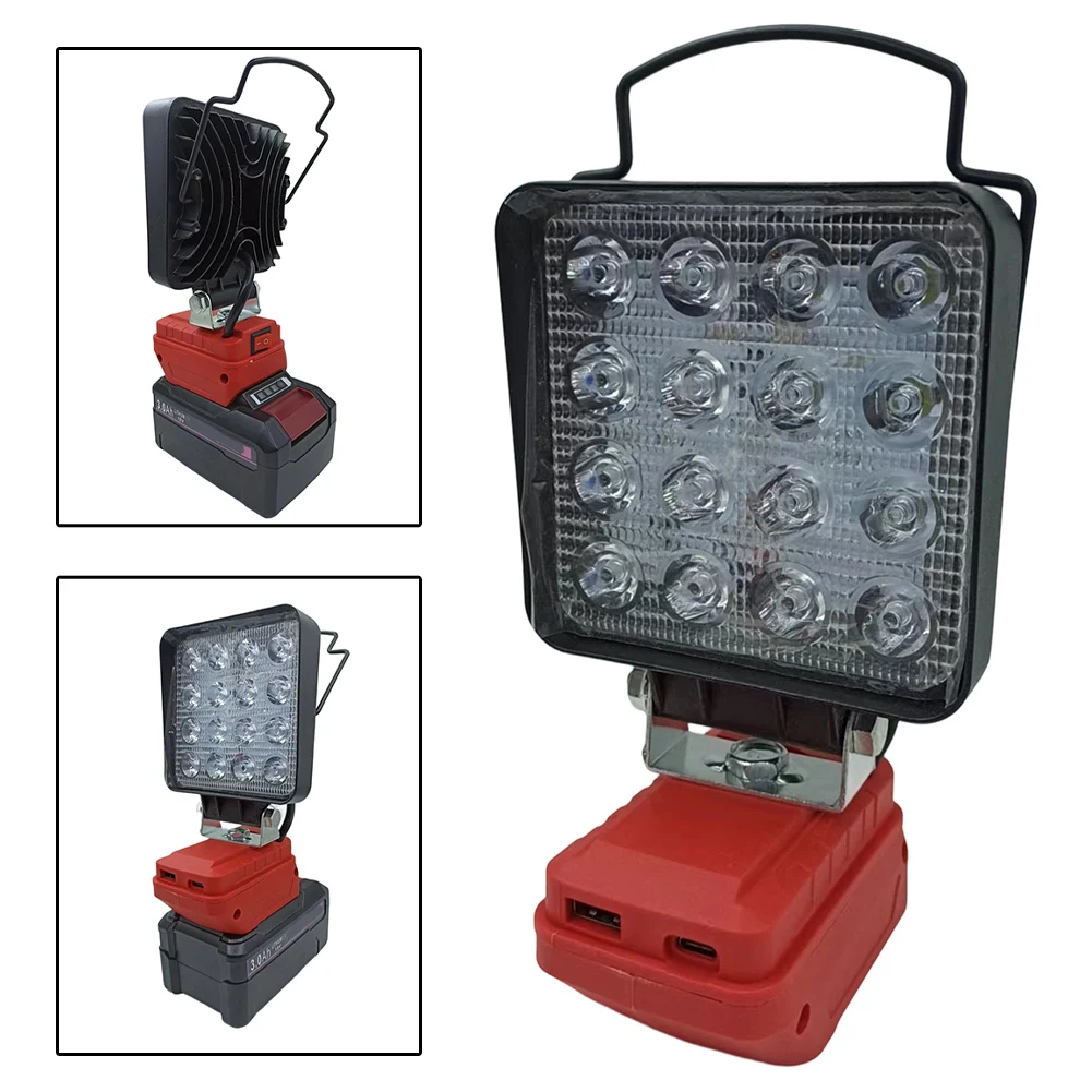 For Camping For Outdoor Use Cordless Camping Light Camping 16pcs LED Chips 18V Battery Compatible Bendable Lamp Head