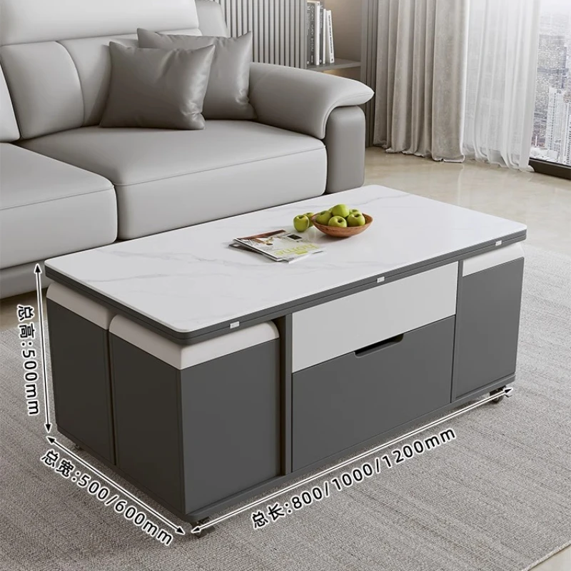 روك بلاطة رفع طاولة القهوة متعددة الوظائف المنزلية للطي طاولة شاي ضوء الفاخرة Mobili Per Il Soggiorno الأثاث