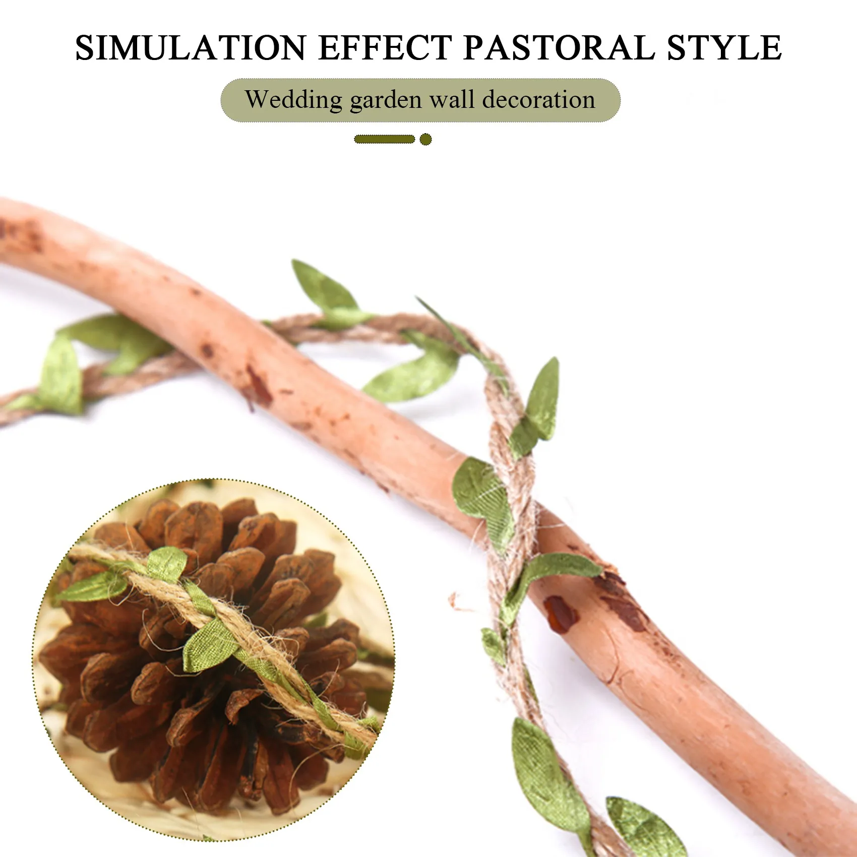 إكليل أوراق اصطناعية - 20 متر - أوراق الشجر الريفية لحديقة ليانا زينة أوراق الشجر الاصطناعية للحديقة أو الزفاف الساخن
