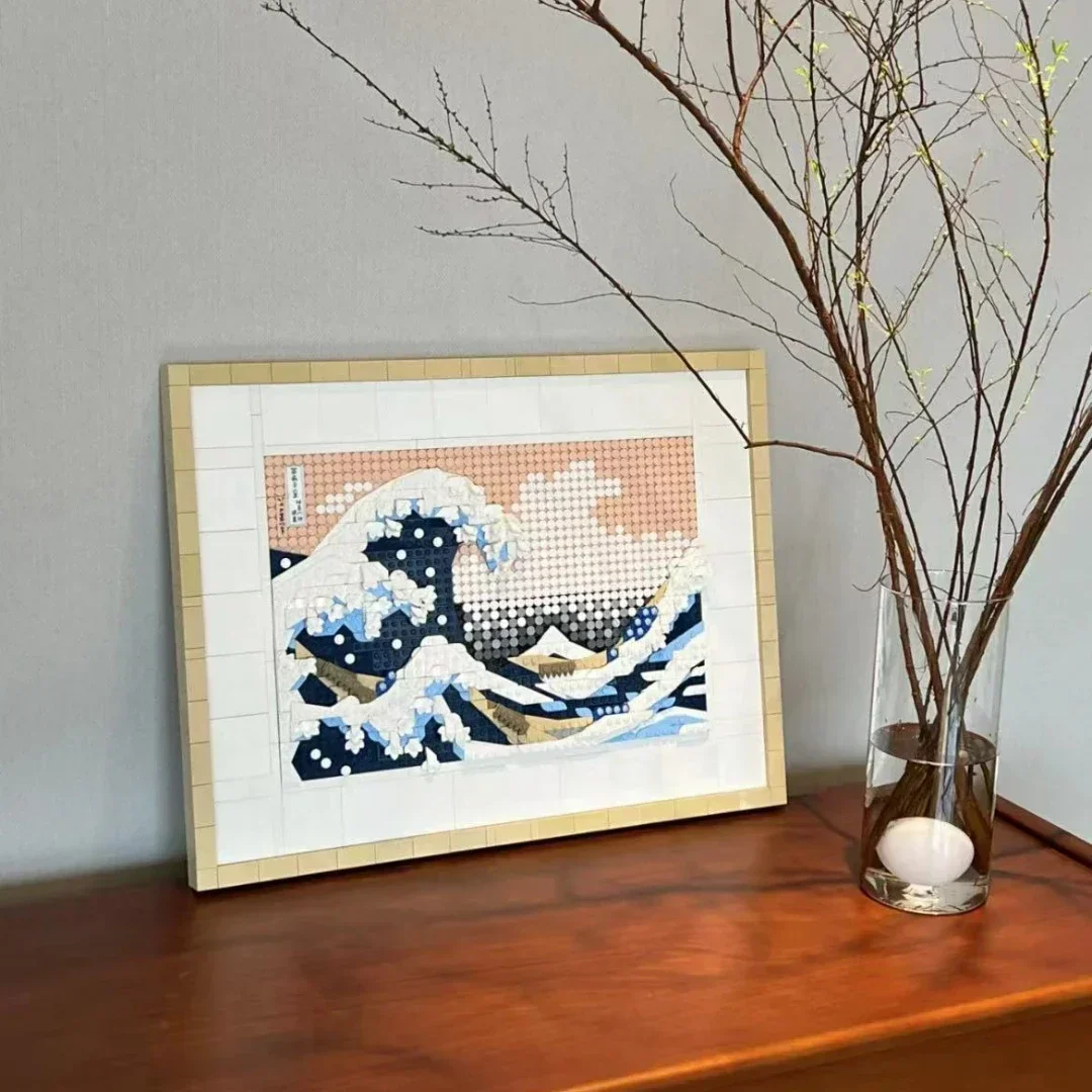 

31208 kompatibel hokusai die große Welle sternen klare Nacht Bausteine Kunst Malerei Ziegel Moc Ideen Bildung Spielzeug