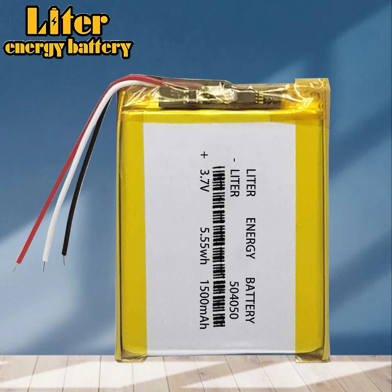 3 line 504050 3.7V 1500MAH (polymer lithium ion / Li-ion battery ) for Smart watch,GPS,mp3,mp4,cell phone,speaker