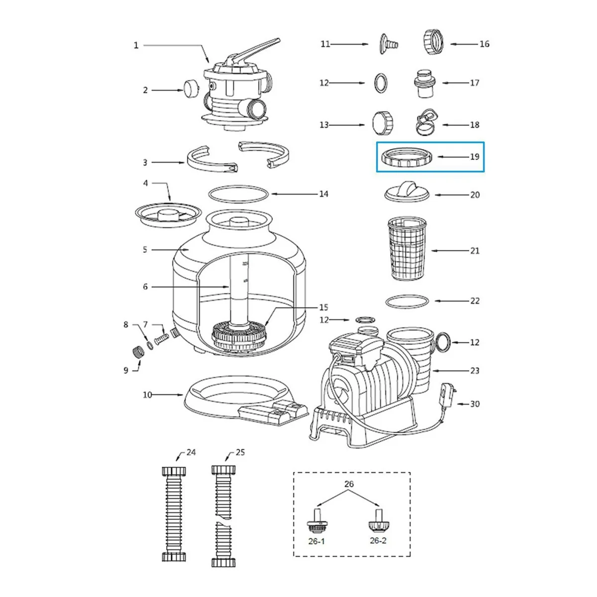 

Оранжевая гайка ABTX P07018 для крышки фильтра песочного насоса P07019 P6561ASS16-2023+ для аксессуаров для чистки бассейна, аксессуары для бассейна