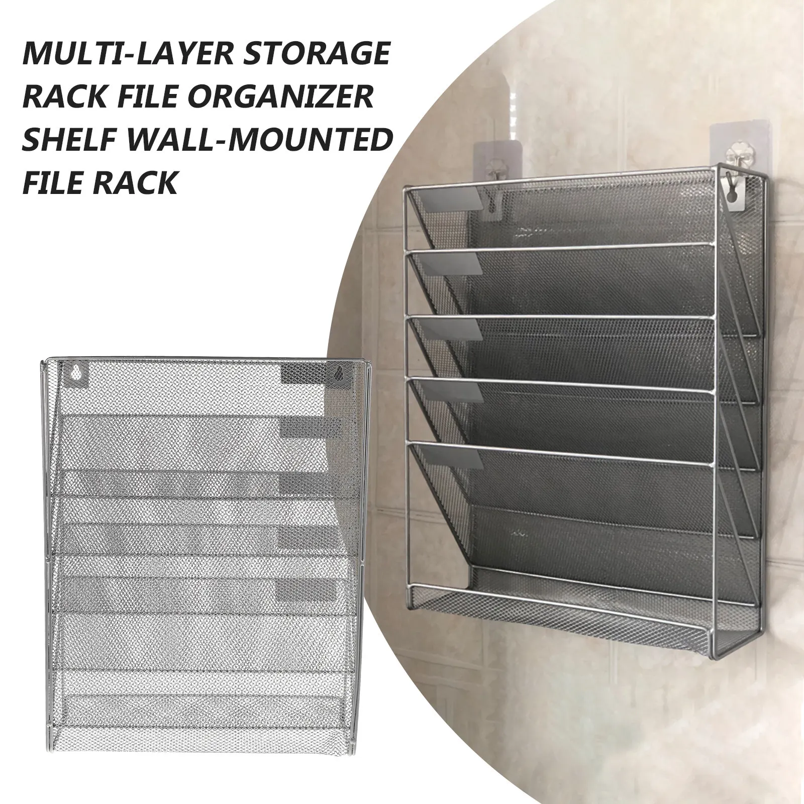 

Настенная полка для документов, 1 шт., сверхпрочная, из железа, органайзер для документов, многоуровневая, для офиса и дома, для хранения книг и журналов