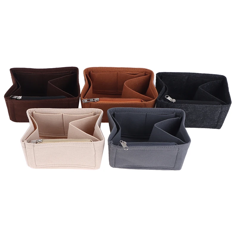 Felt Purse Organizer With Compartments Padded Cosmetic Bag Portable Handbag Removable Organizer Liner Women Suitable For Travel
