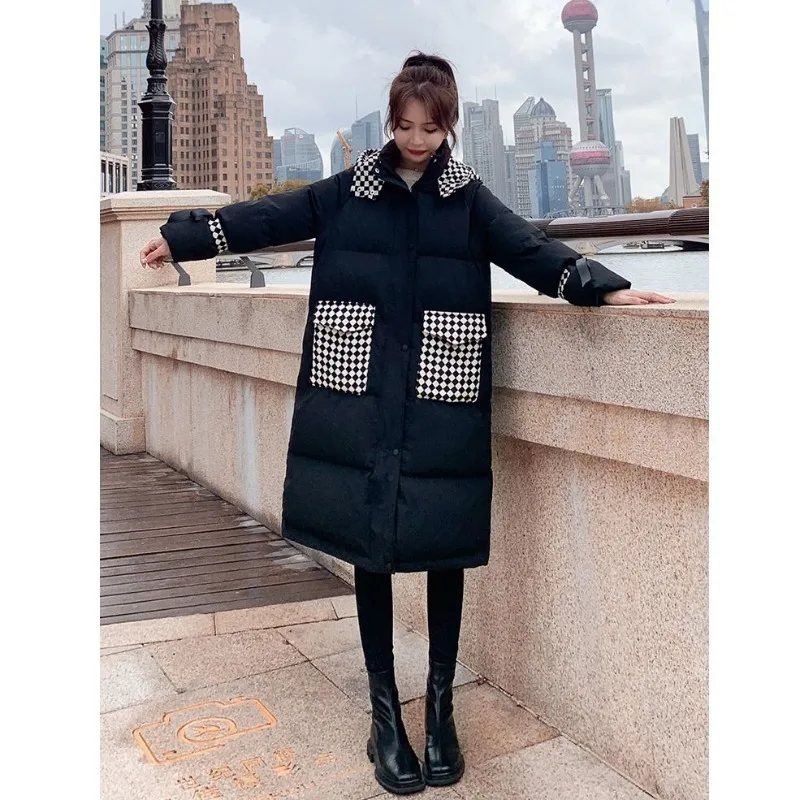 Women's Clothing Winter Warm Jacket New Thicken Down Cotton Jacket Long Coat Hooded Casual Fashion Loose Mid-length Outerwear