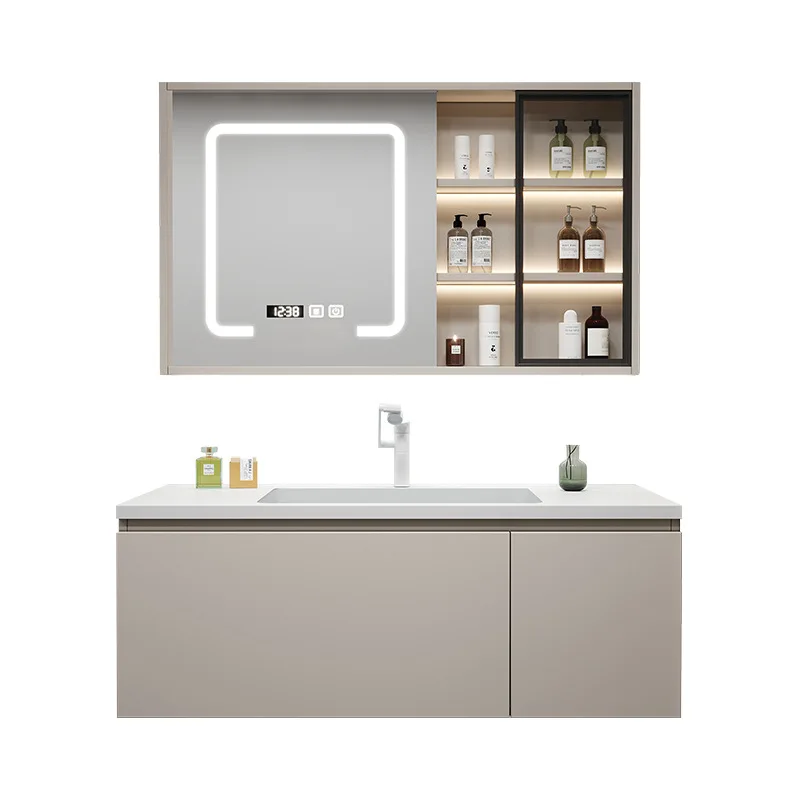 

Шиферная бесшовная комбинация для ванной комнаты, туалет, умывальник, умывальник, умный зеркальный шкаф