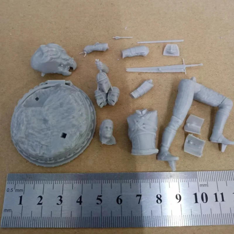 Geralt 전체 수지 그림 모델 키트 1/24 스케일 75mm 도색되지 않은 조립되지 않은 장난감