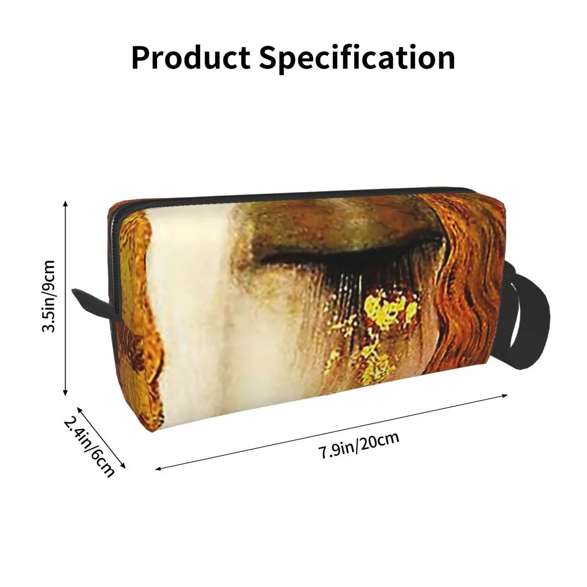 Klimt Golden T Makeup Bag Cosmetic Organizer Storage Dopp Kit for Women Beauty Travel Pencil Case