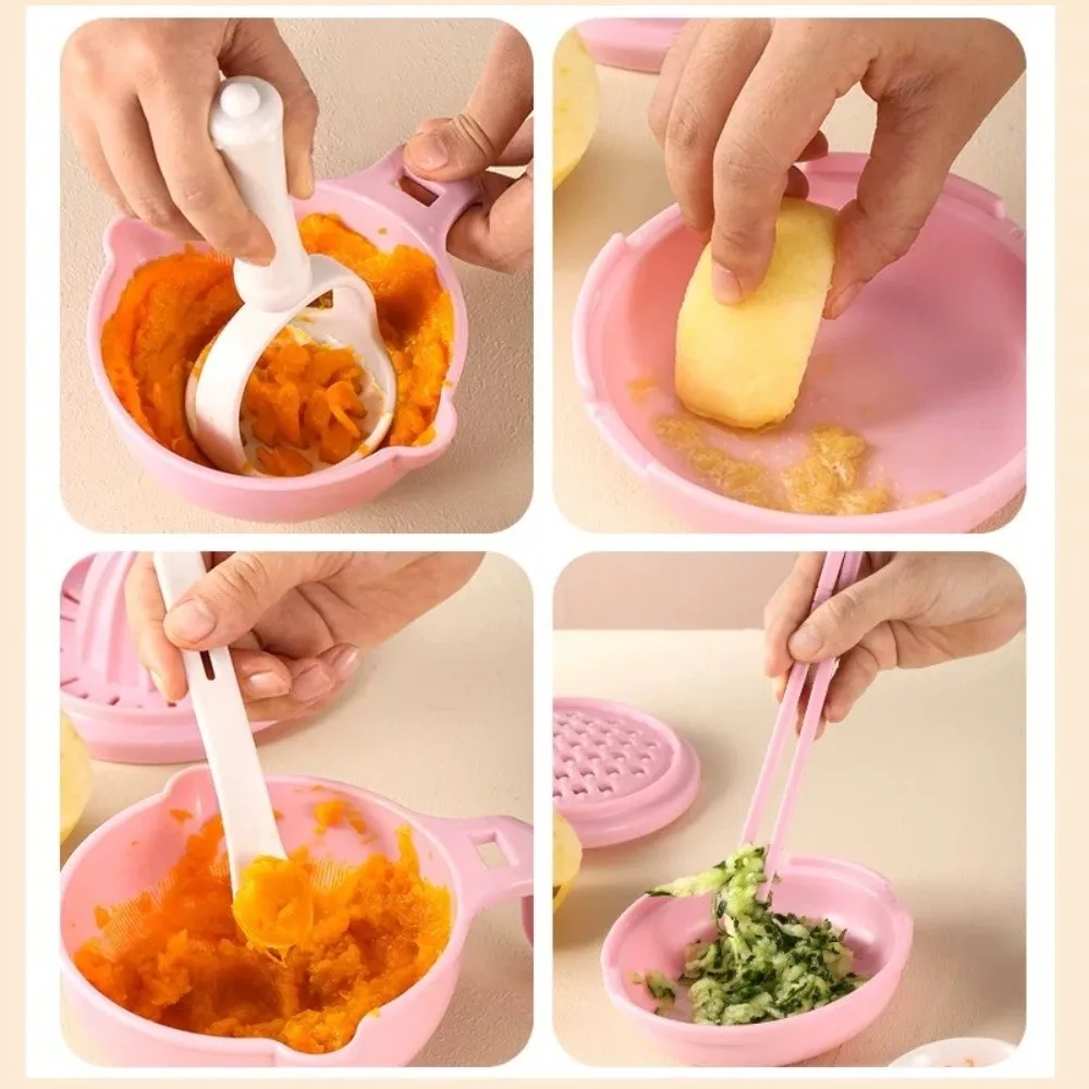 Solid color Baby Food Grinding Bowl Handmade Easy to Use Fruit Puree Grater Manual Operation Multifunctional Manual Grinder