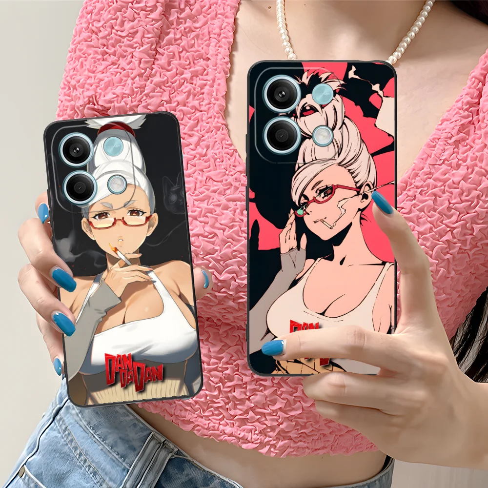 Dandadan Seiko Ayase Phone Case for Xiaomi Redmi Note 13 12 11 10 9 8 7 6 S A Pro Lite Plus 5G Black Smartphone Cellphones Cover