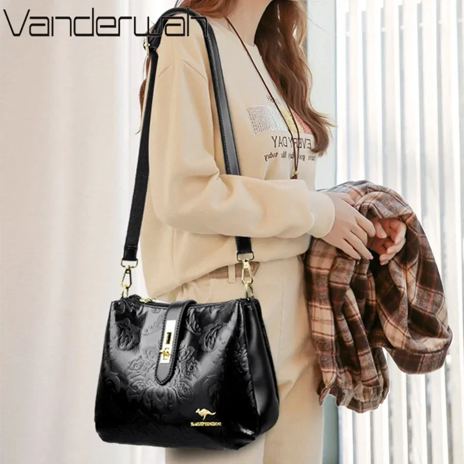 3 Layers Women 2024 Luxury Handbags Women Bags Designer Casual Shoulder Bags High Quality Leather Crossbody Bags for Female