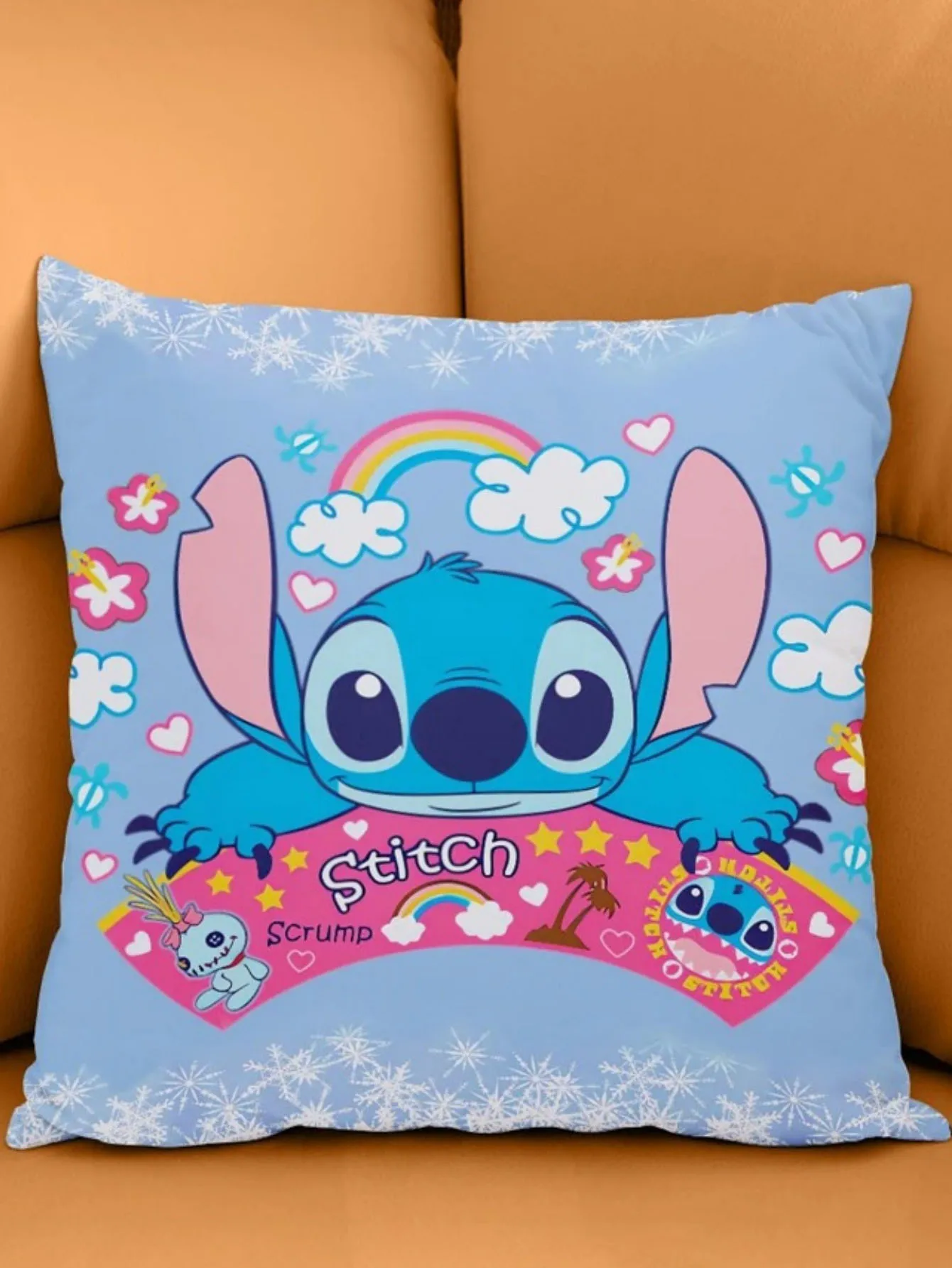 1개 애니메이션 피규어 스티치 양면 인쇄 베개 커버 귀여운 스티치 베개 베개 커버 14+ 방 인테리어 장식 크리스마스 선물