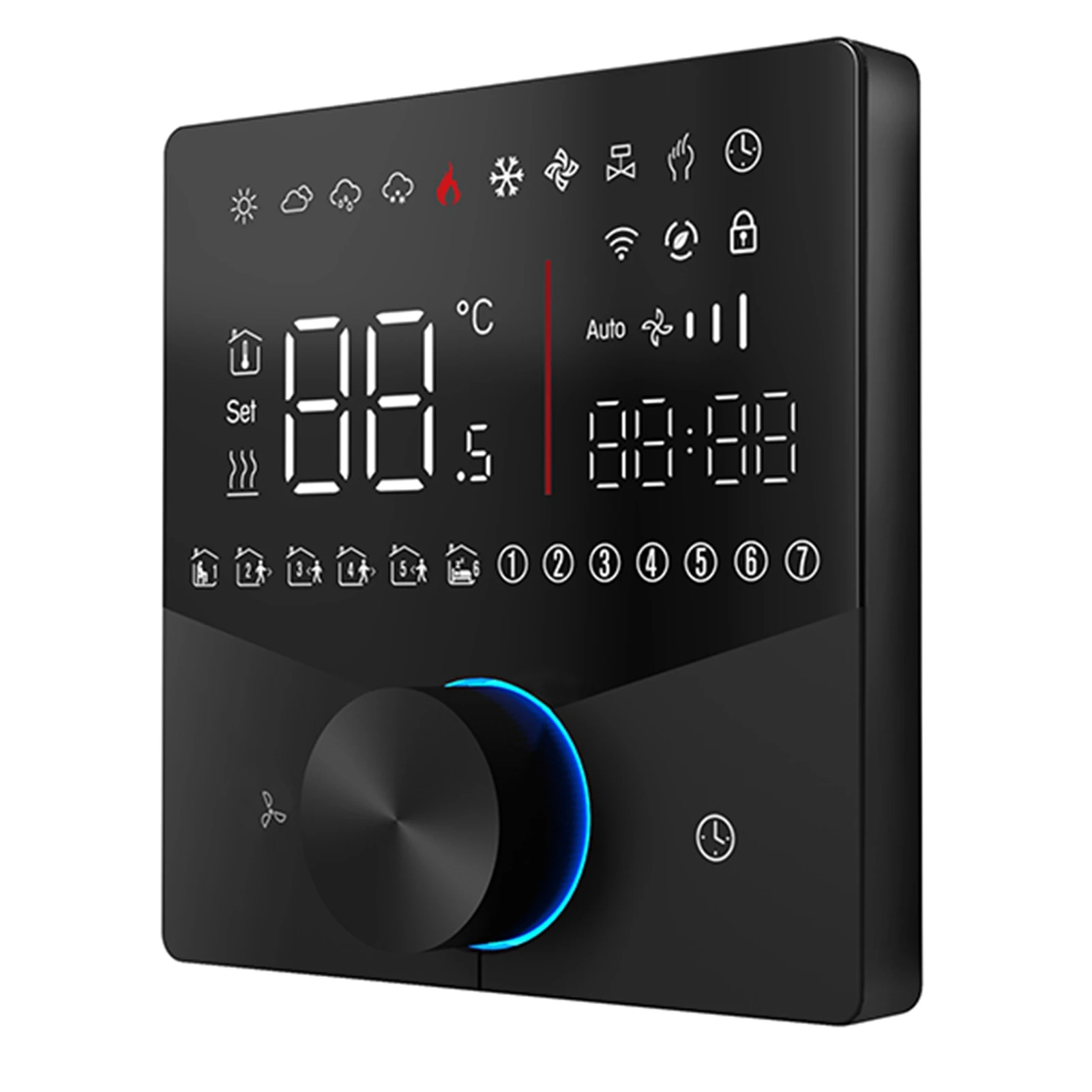 Controlador de temperatura de aire acondicionado Central, aire acondicionado de 4 tubos, interruptor WIFI, termostato inteligente, Panel LED táctil inteligente