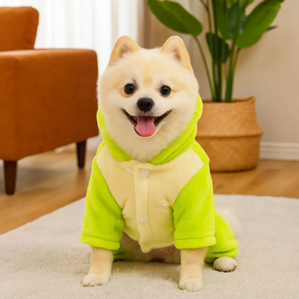 

Pet Clothing Flannel Dog Warm Jumpsuits Dinosaur Shape Cute Pet Dog Hoodie Soft Comfortable Dog Four Legs Clothes Take Photos