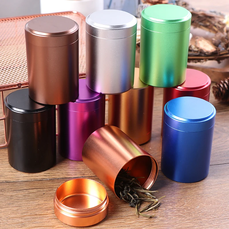 Mini Metal Box Storage Aluminum Tea Can Travel Portable Jar Sugar Coffee Caddy