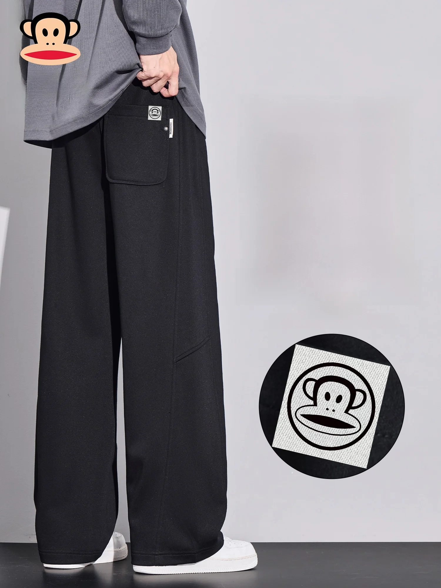 

Мужские повседневные брюки Paul Frank 2026: Новинка, прямой крой, универсальные спортивные брюки, весенние, широкие, струящиеся, комфортные