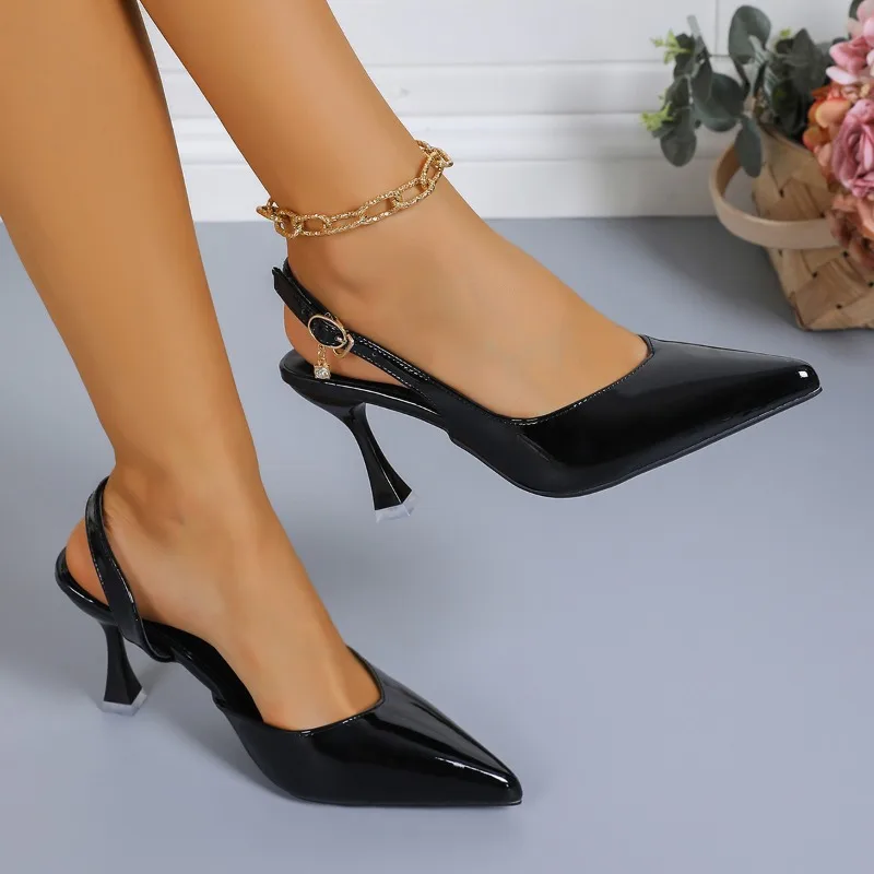 Leather-soled Ankle-length Women's Soft Leather Low-heeled High Heels