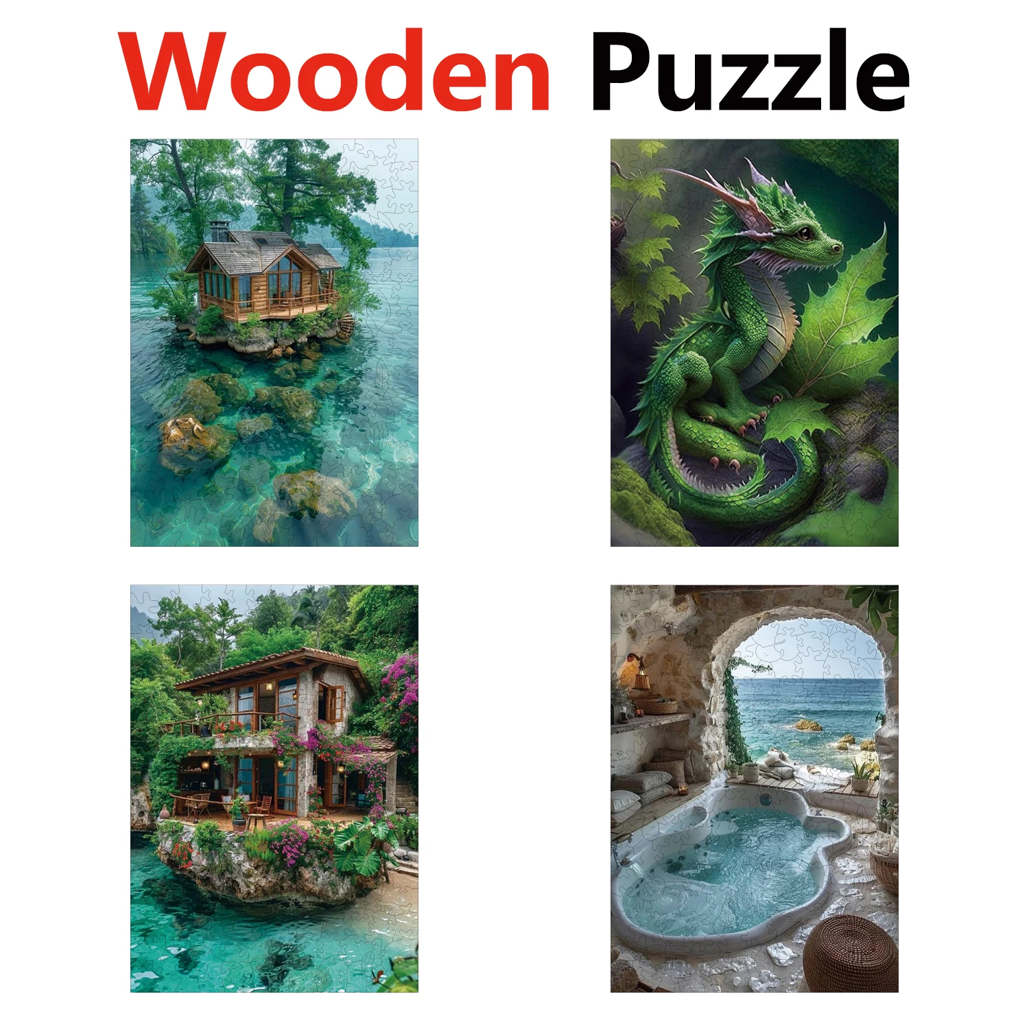 

House Dragon Boat Water Animal Puzzles High Quality Jigsaw Puzzle Wooden Puzzle Best Christmas Gift