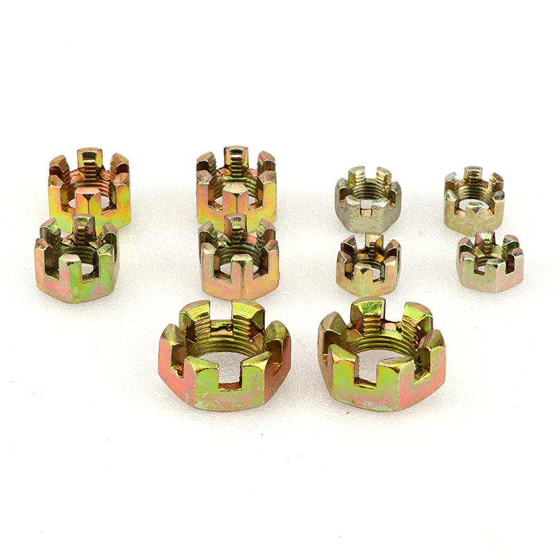 2 قطعة/الوحدة M10/M12/M14/M16/M20 مشقوق القلعة الجوز الأخدود مسدس الجوز #3