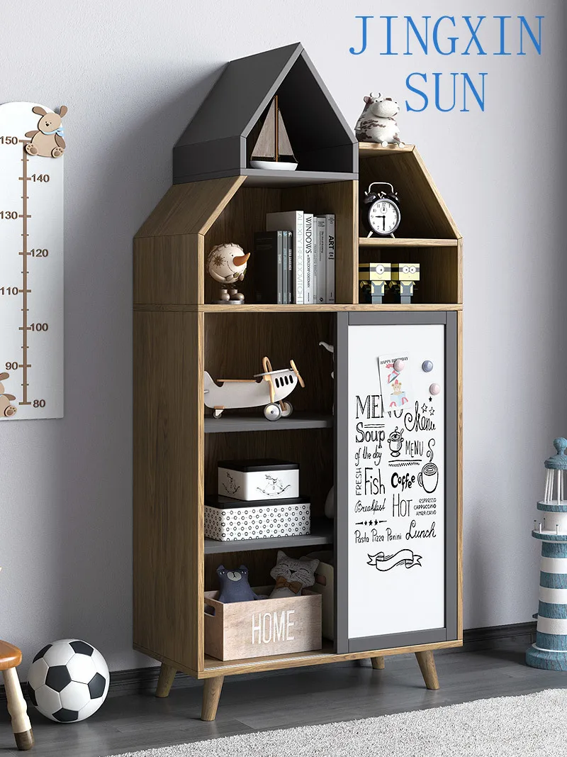 Children's bookshelf, drawing board, storage rack, household toy storage rack, storage cabinet, bookcase