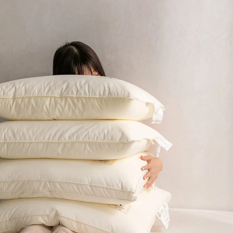 Cotton pillow core single pure cotton antibacterial anti-mite pillow student household neck pillow various heights