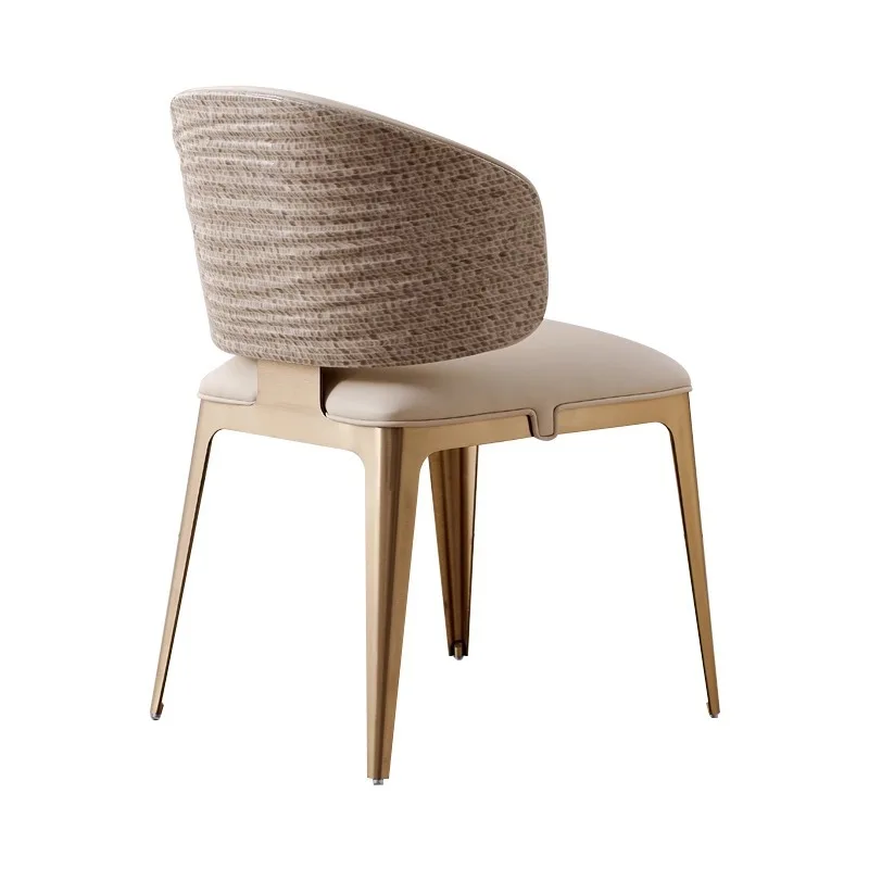 

Solid wood fine dining room furniture designer gold stainless steel chair