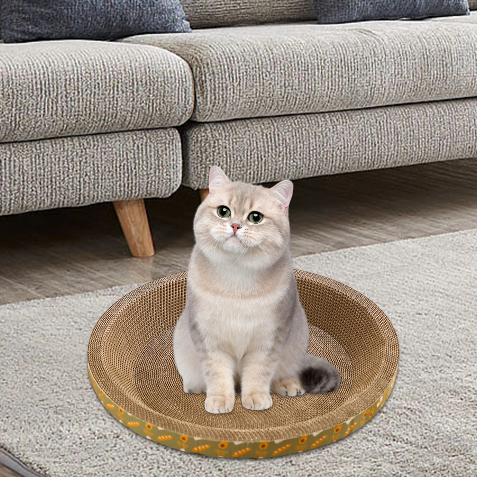 Cat Scratch Bowl Nest Durable Sofa Cat Scratcher Cardboard Corrugated Scratch Pad Cat Scratching Lounge Bed for Cats Scratching