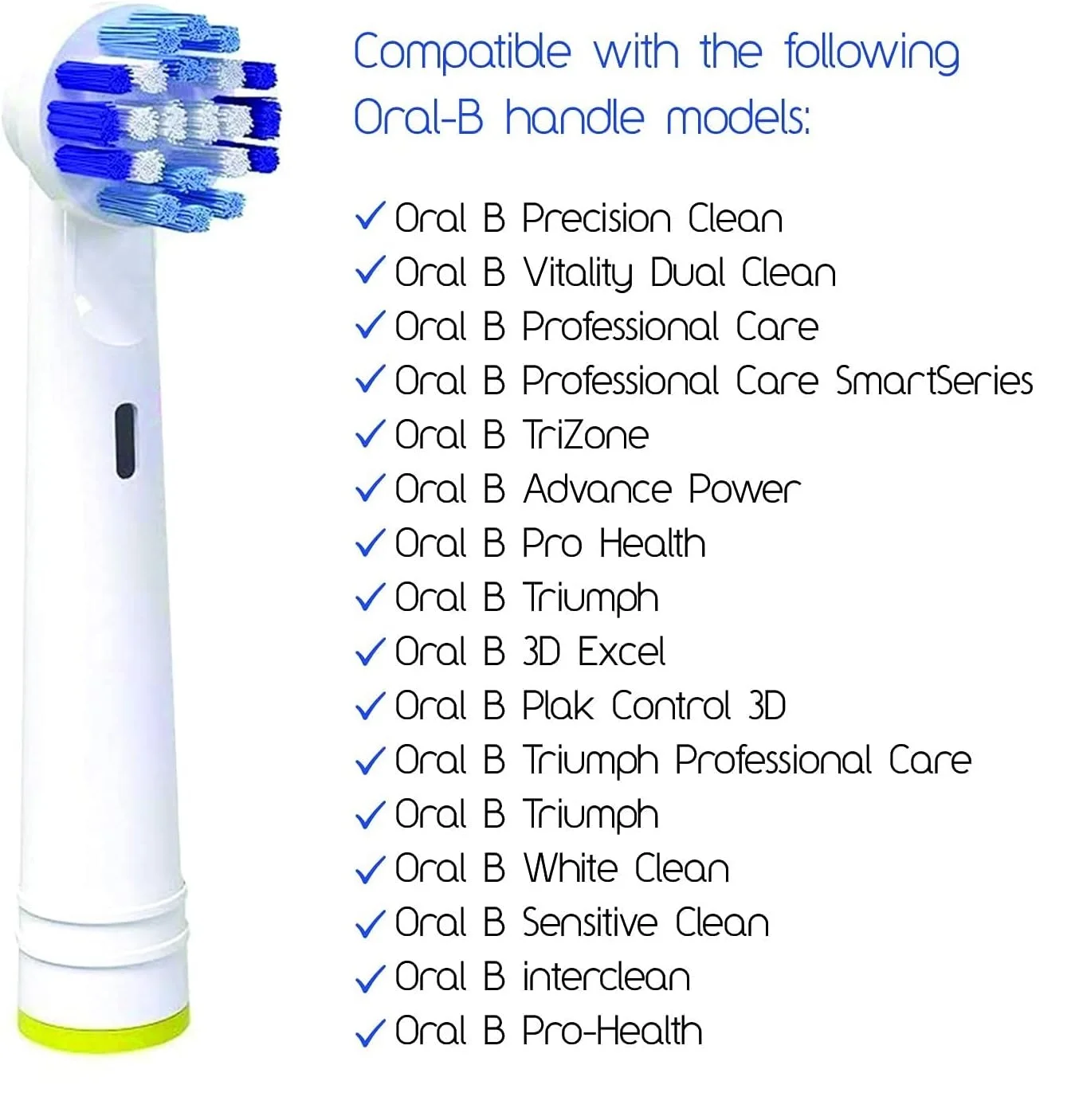 20X Professional Electric Toothbrush Heads Precision Refills for Oral-b 7000 Clean Oral B Pro 1000 9600 500 3000 8000, Vitality