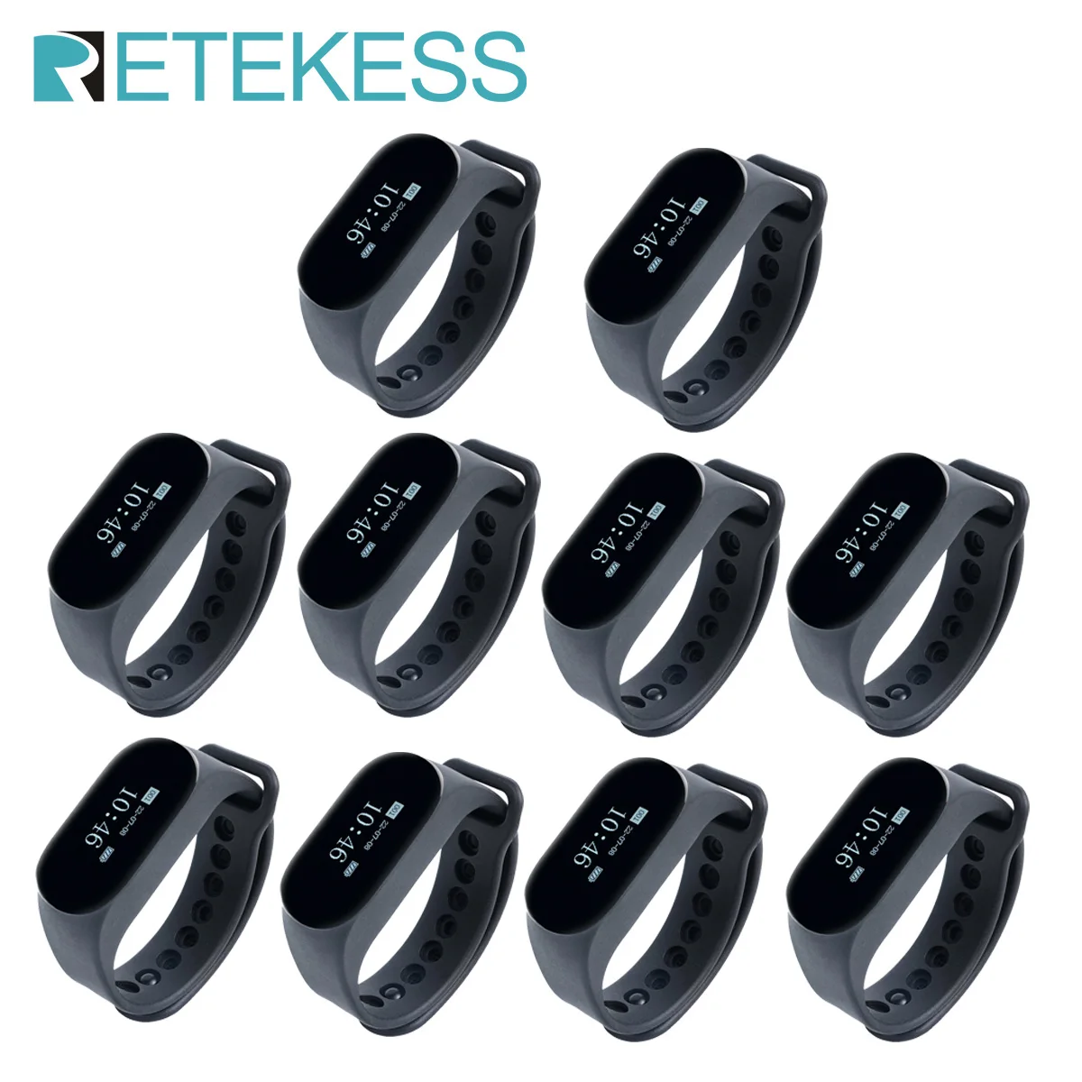 

Retekess Wireless Waiter Calling System Restaurant Pager 10Pcs TD112 IPX7 Waterproof Watch Receivers for Hookah Cafe Bar Hotel