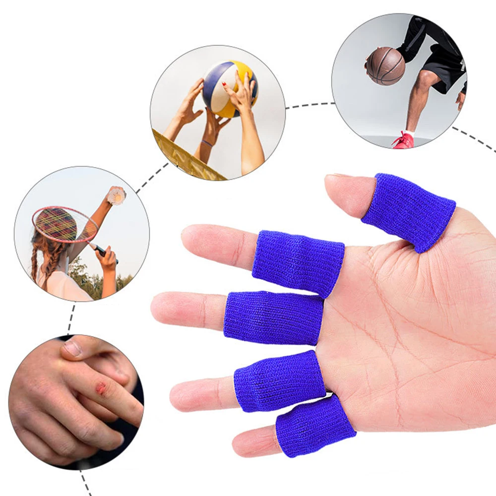 TIKE 10Pcs/Set Elastic Sports Finger Sleeves Arthritis Support Finger Guard Outdoor Basketball Volleyball Finger Protection New