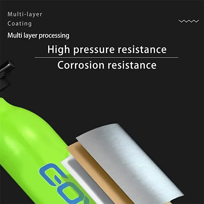 GOYOJO Mini diving oxygen cylinder storage bag pump lost hand rope 0.5L small horse bottle DOT certification certificate